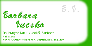 barbara vucsko business card