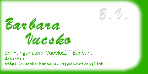 barbara vucsko business card